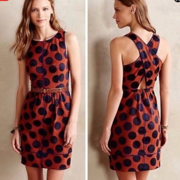 Anthropologie Dresses & Skirts - Anthropologie Maeve Sleeveless Polka Dot Rokin Dress - Sz 2 - EUC